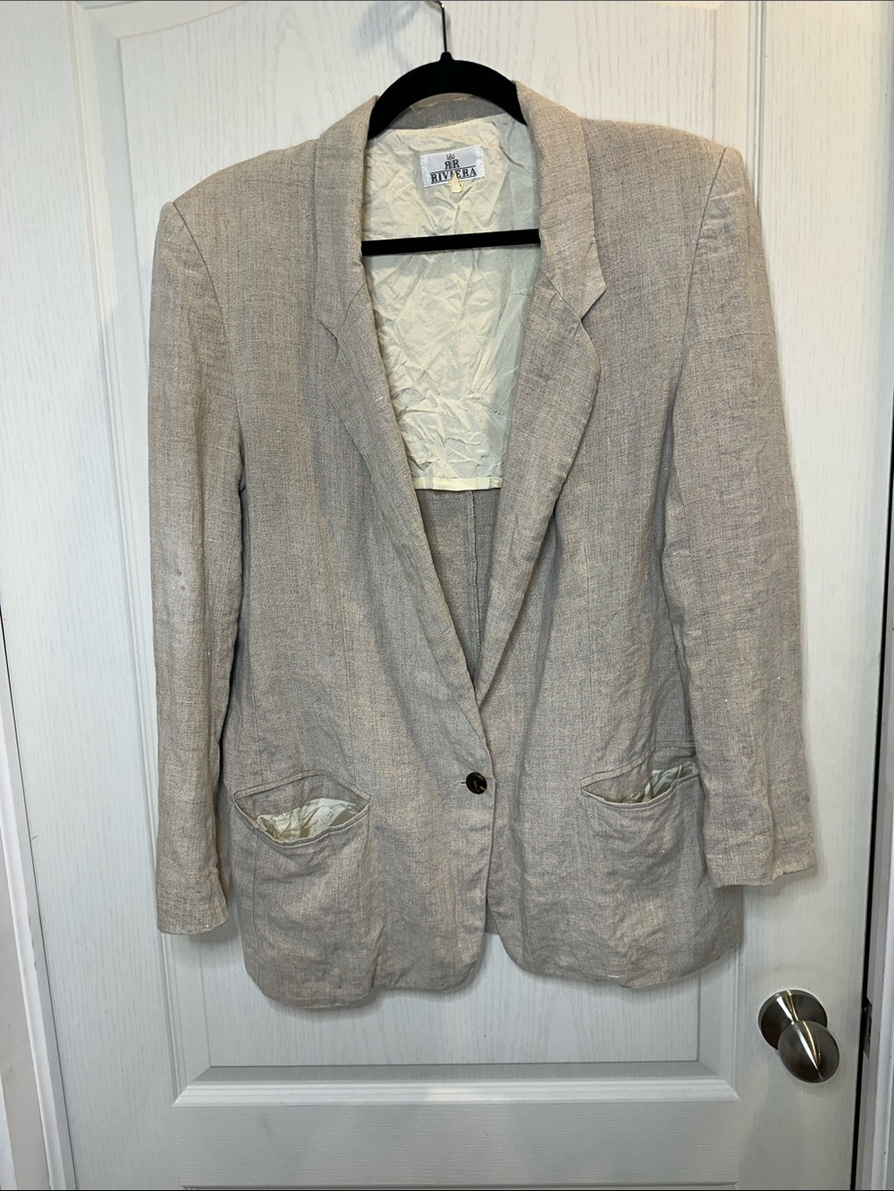 vintage Riviera linen blazer cream - 12 neutral minimalist